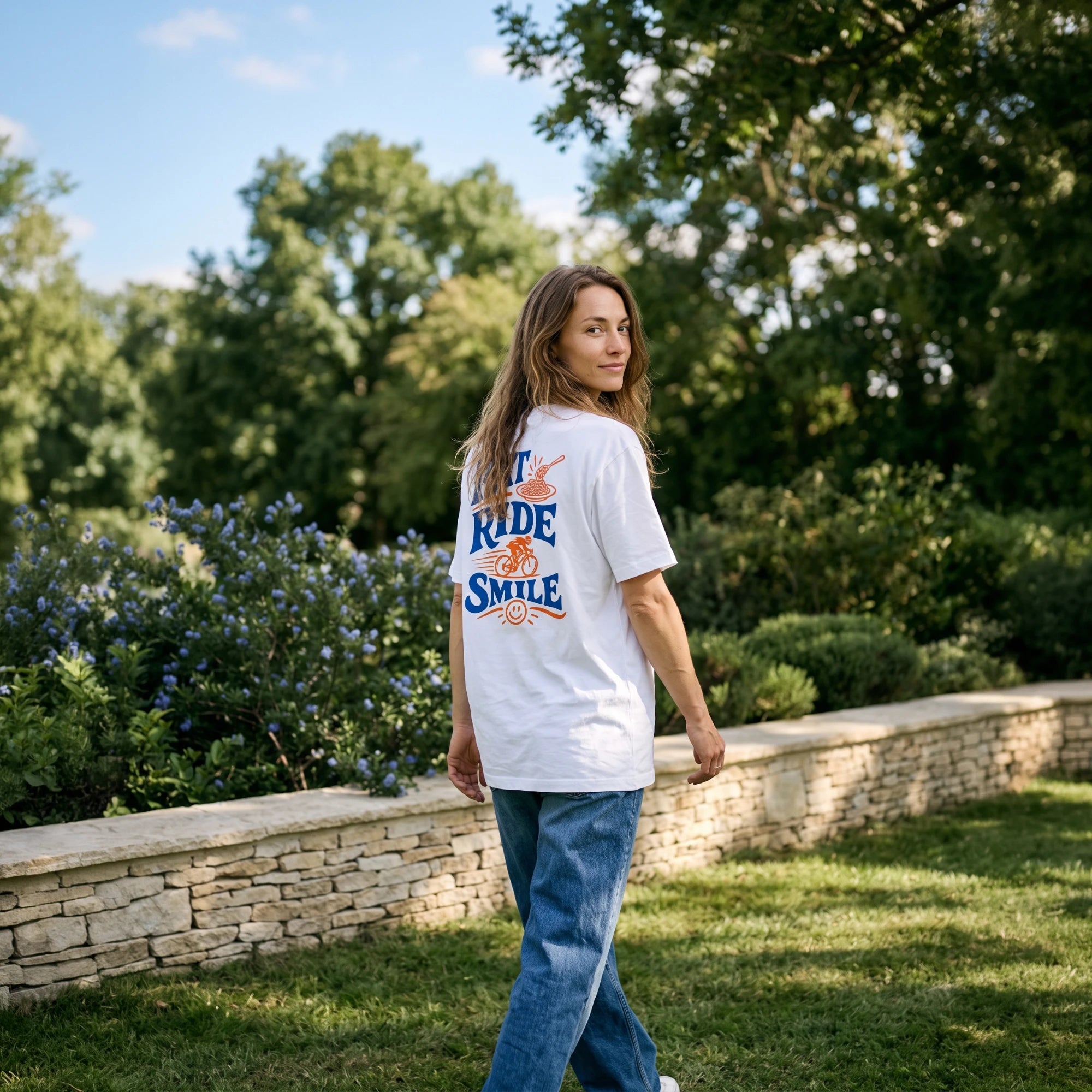 T-shirt oversize - Eat Ride and Smile