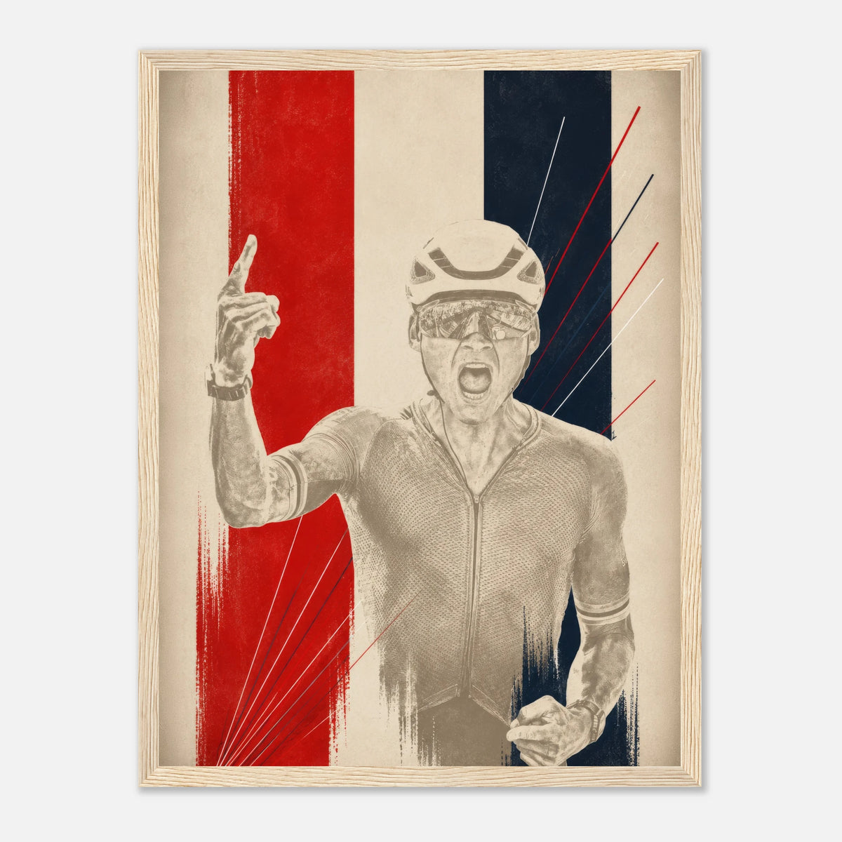 Poster coureur MVDP, tirage encadré STAY Cycling