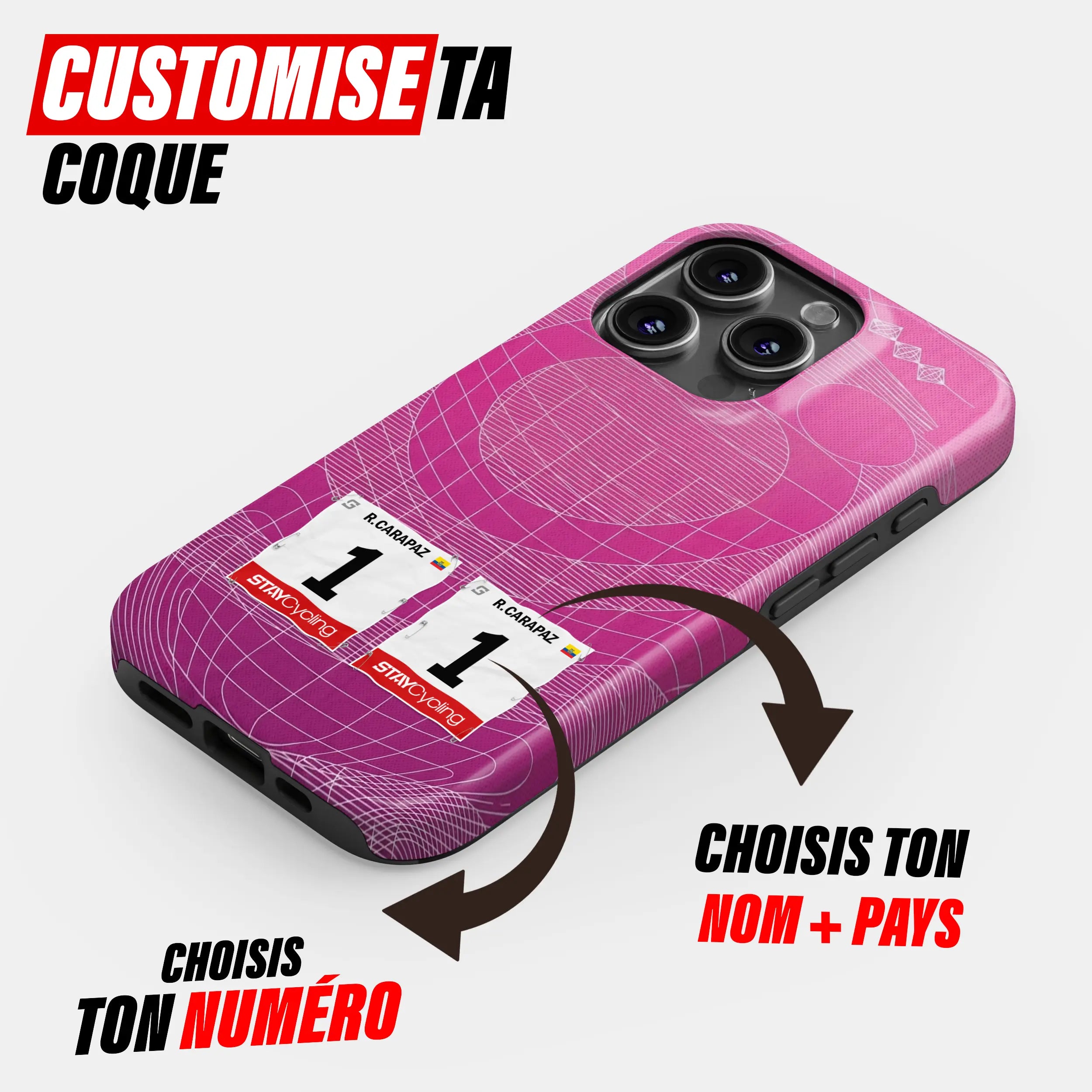 Coque téléphone cyclisme personnalisée aux couleurs EF Education EasyPost, protection double couche