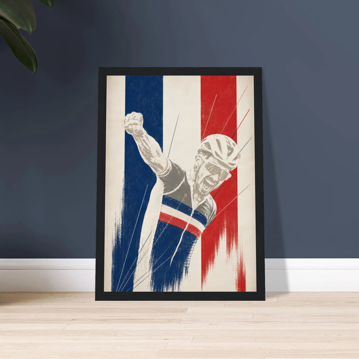 Affiche coureur Loulou encadrée, poster cyclisme sur route
