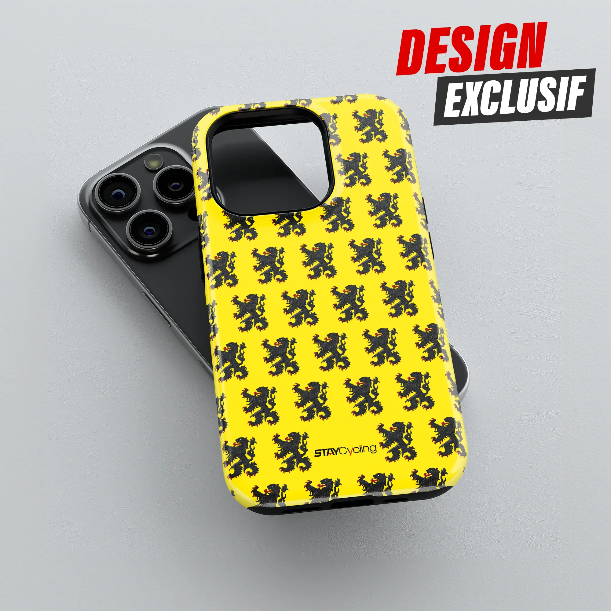 Coque iPhone Flanders Lion, détail de l'impression 3D