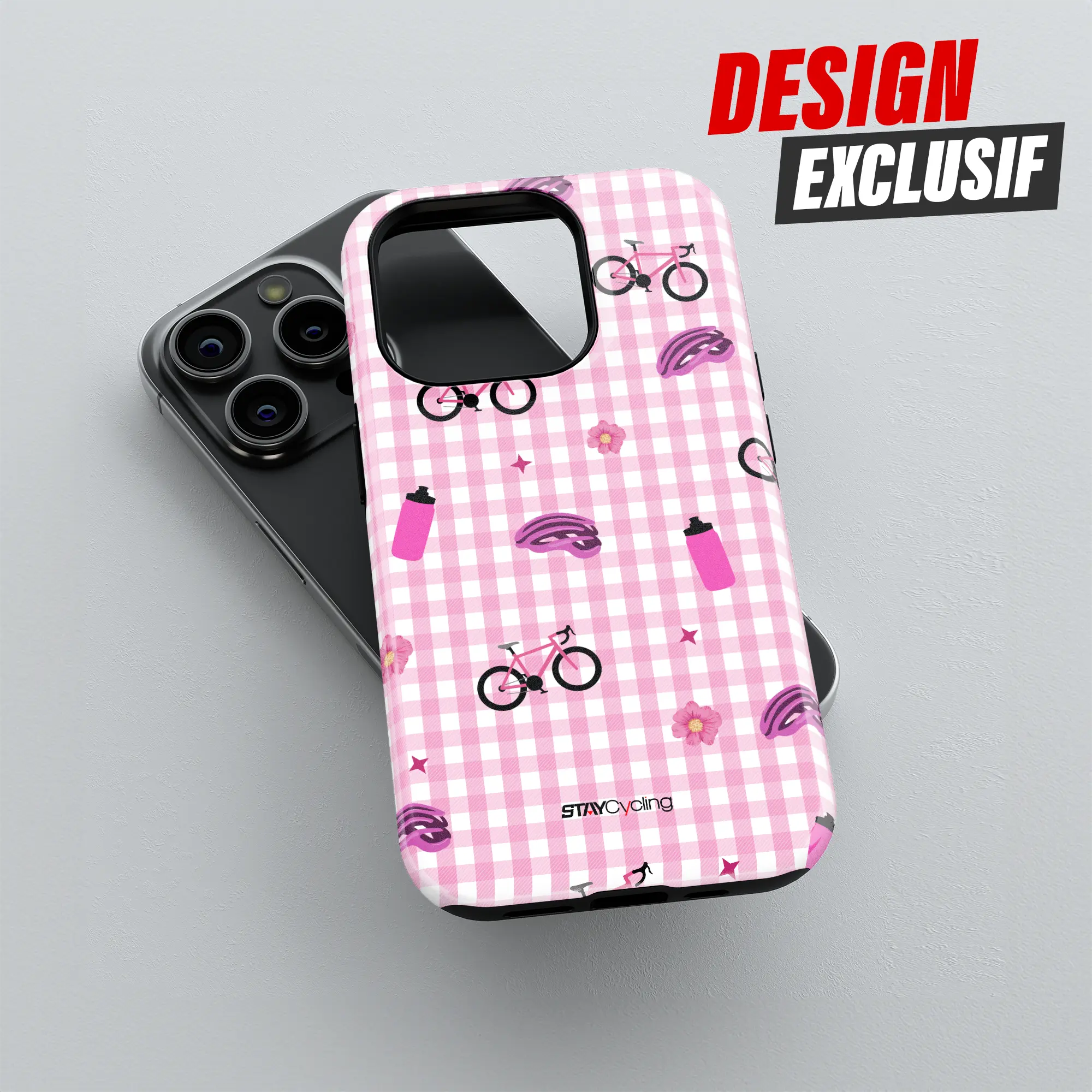 Coque iPhone Pink Addict, détail de l'impression 3D
