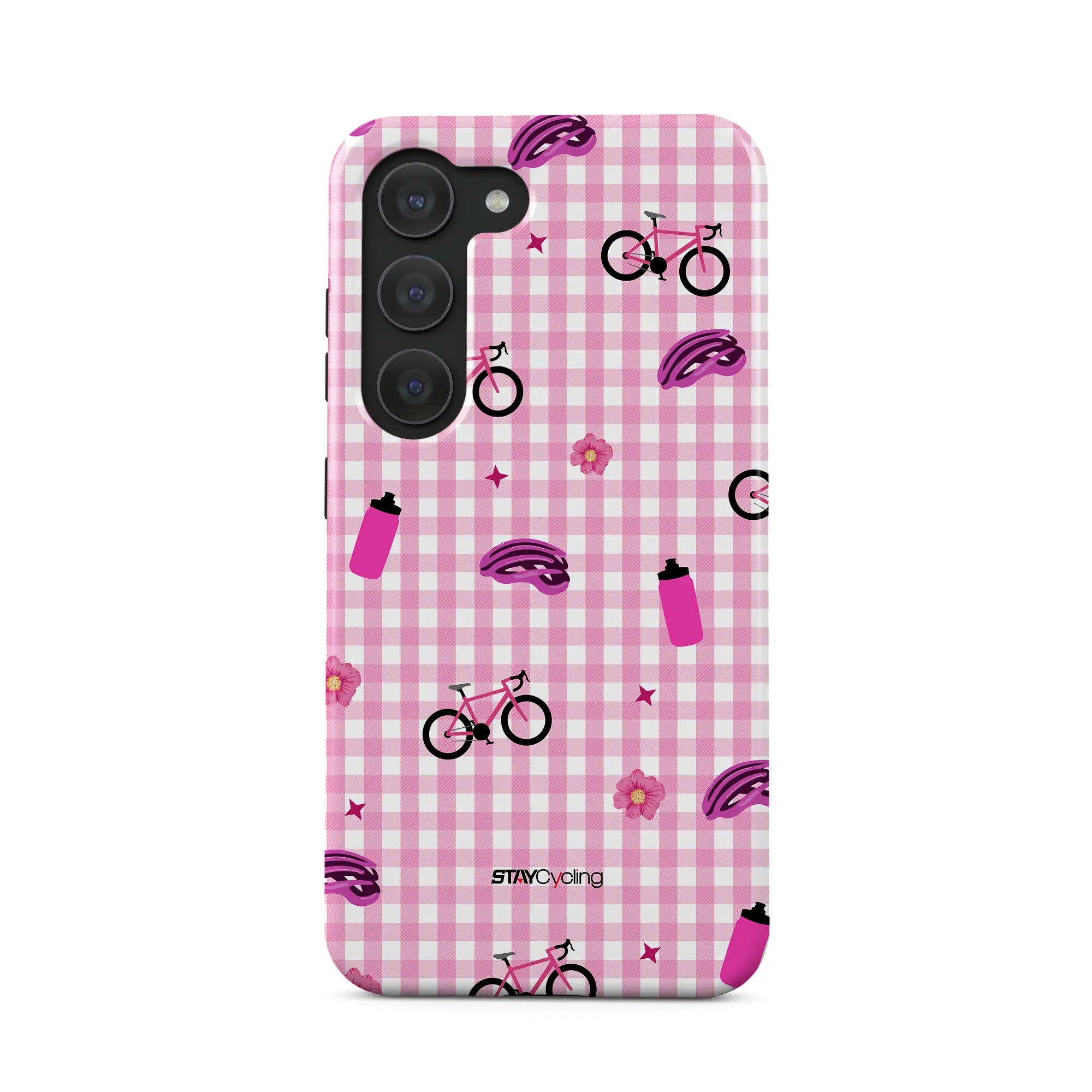 Coque iPhone Pink Addict installée sur smartphone, rendu final