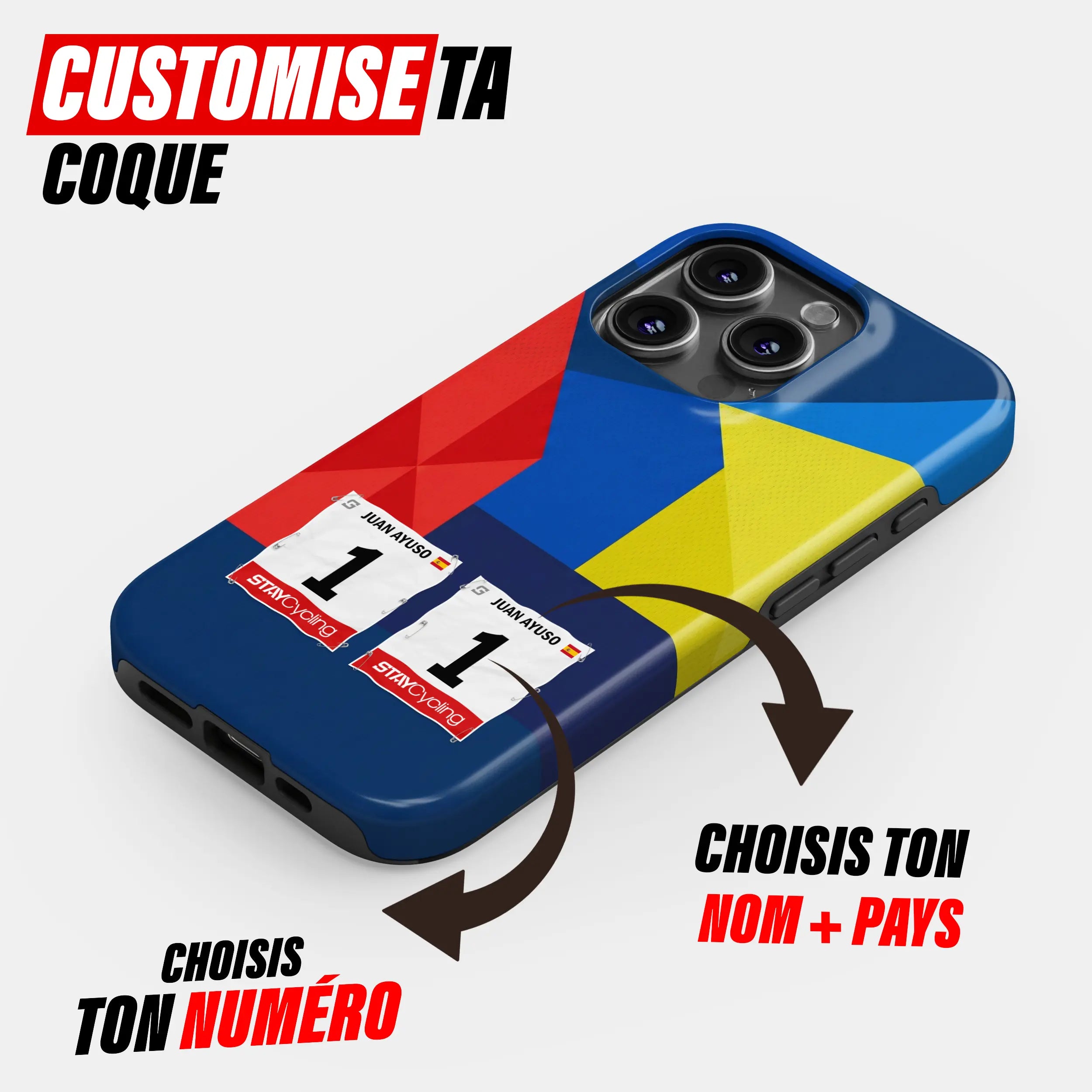 Coque téléphone cyclisme personnalisée aux couleurs Lidl Trek, protection double couche