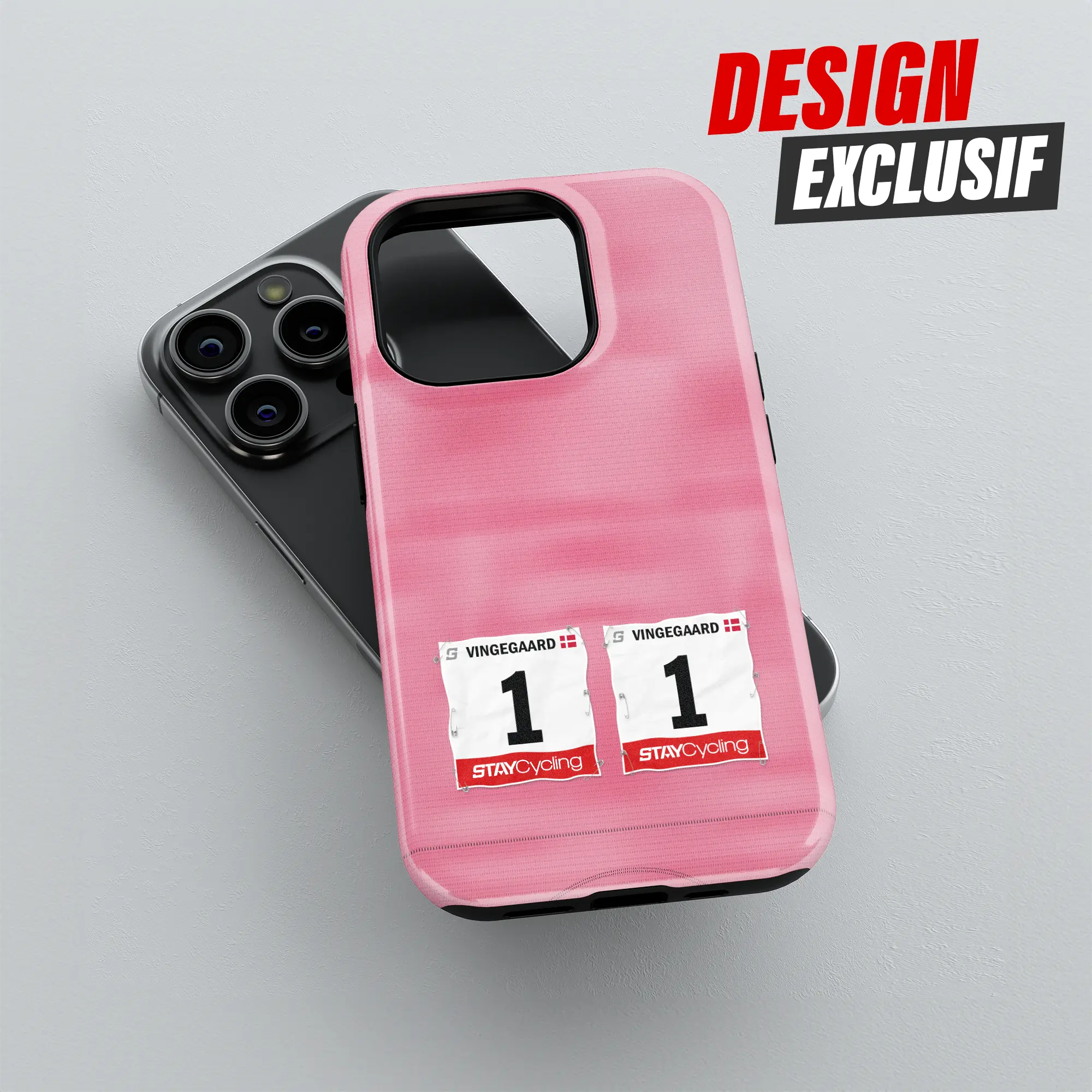 Coque de téléphone Maglia Rosa, détail de l'impression 3D haute définition