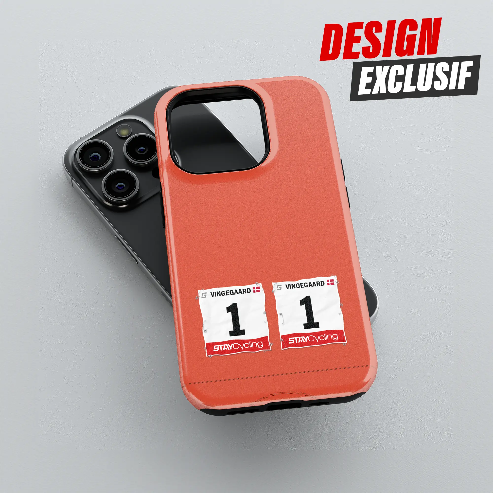 Coque de téléphone Maillot Rouge Vuelta, détail de l'impression 3D haute définition