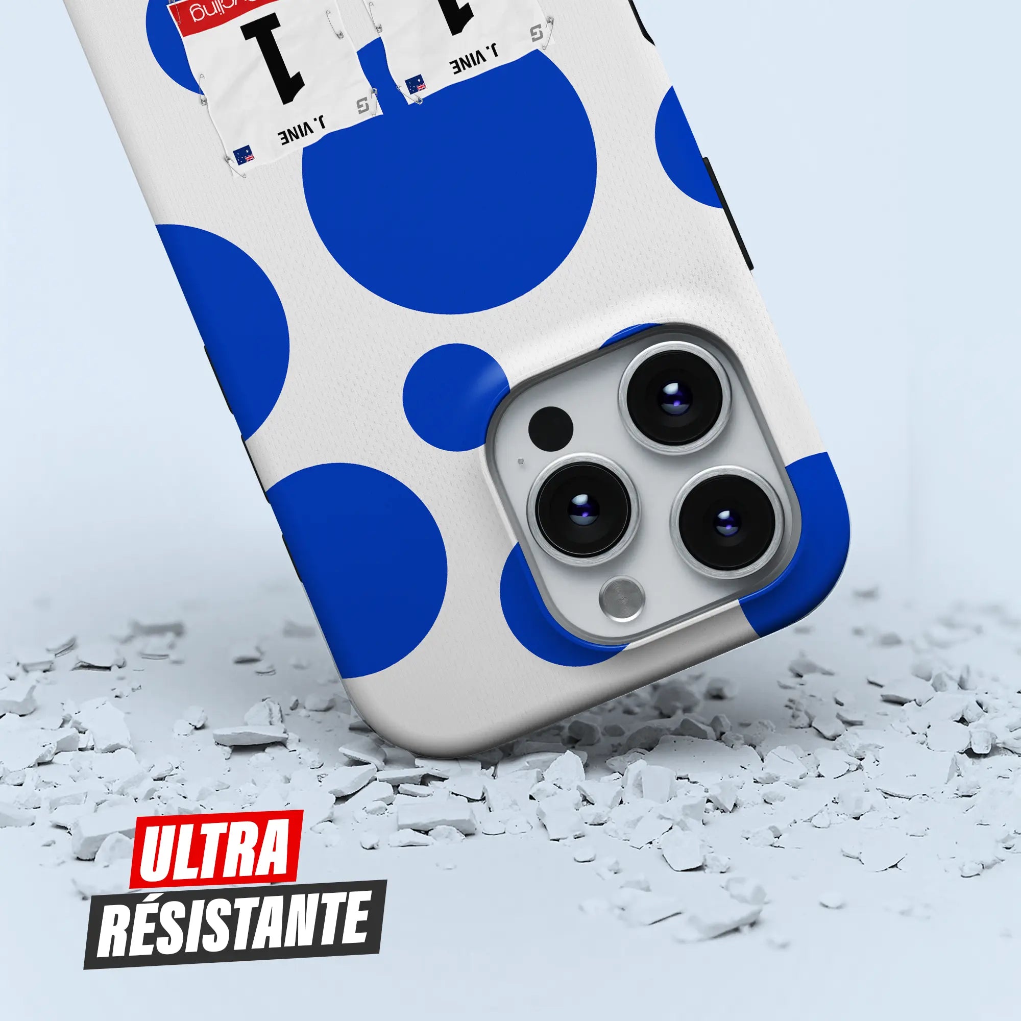 Coque iPhone cadeau cycliste Meilleur Grimpeur Vuelta avec nom, numéro et drapeau
