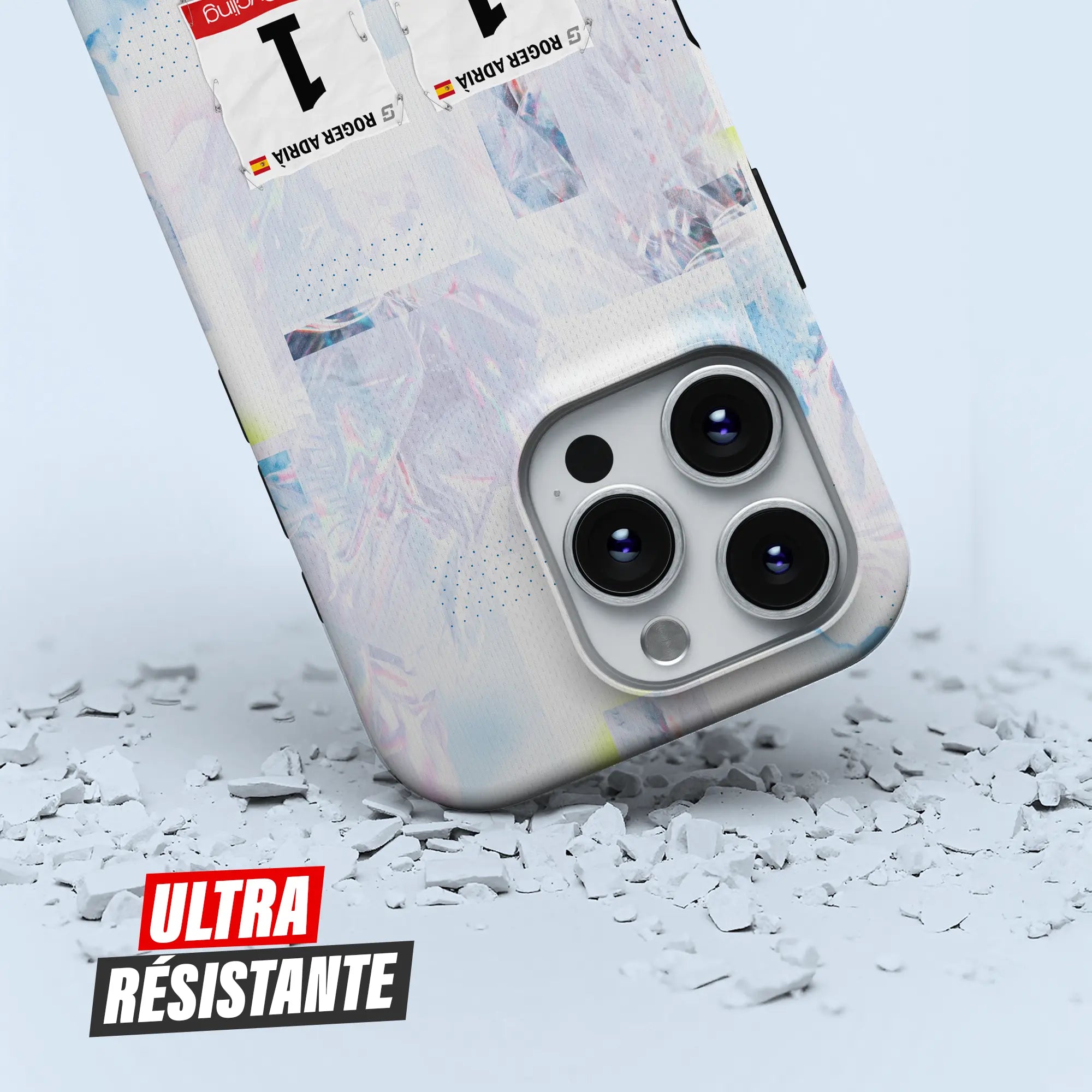 Coque iPhone cadeau cycliste Movistar Team avec nom, numéro et drapeau