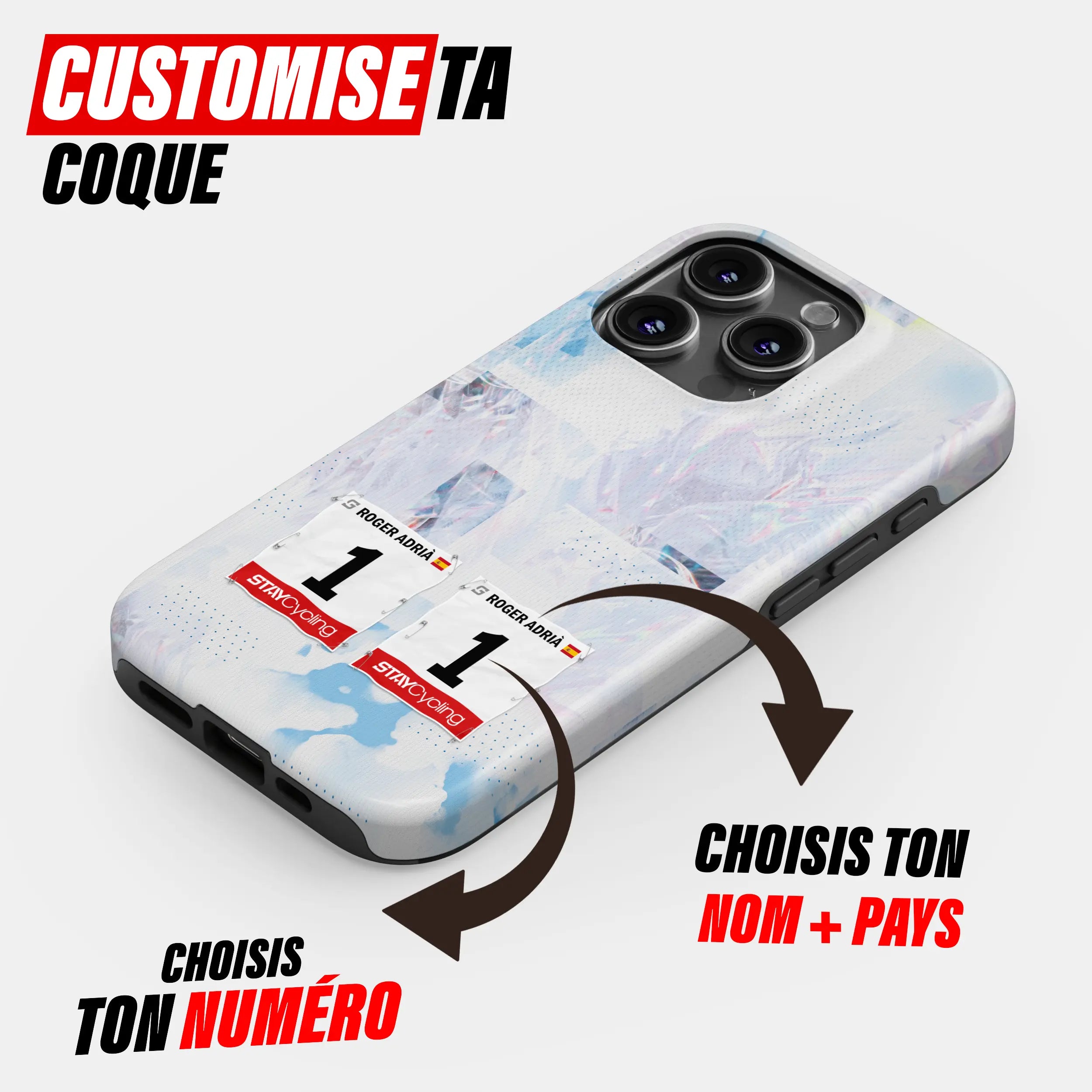 Coque téléphone cyclisme personnalisée aux couleurs Movistar Team, protection double couche
