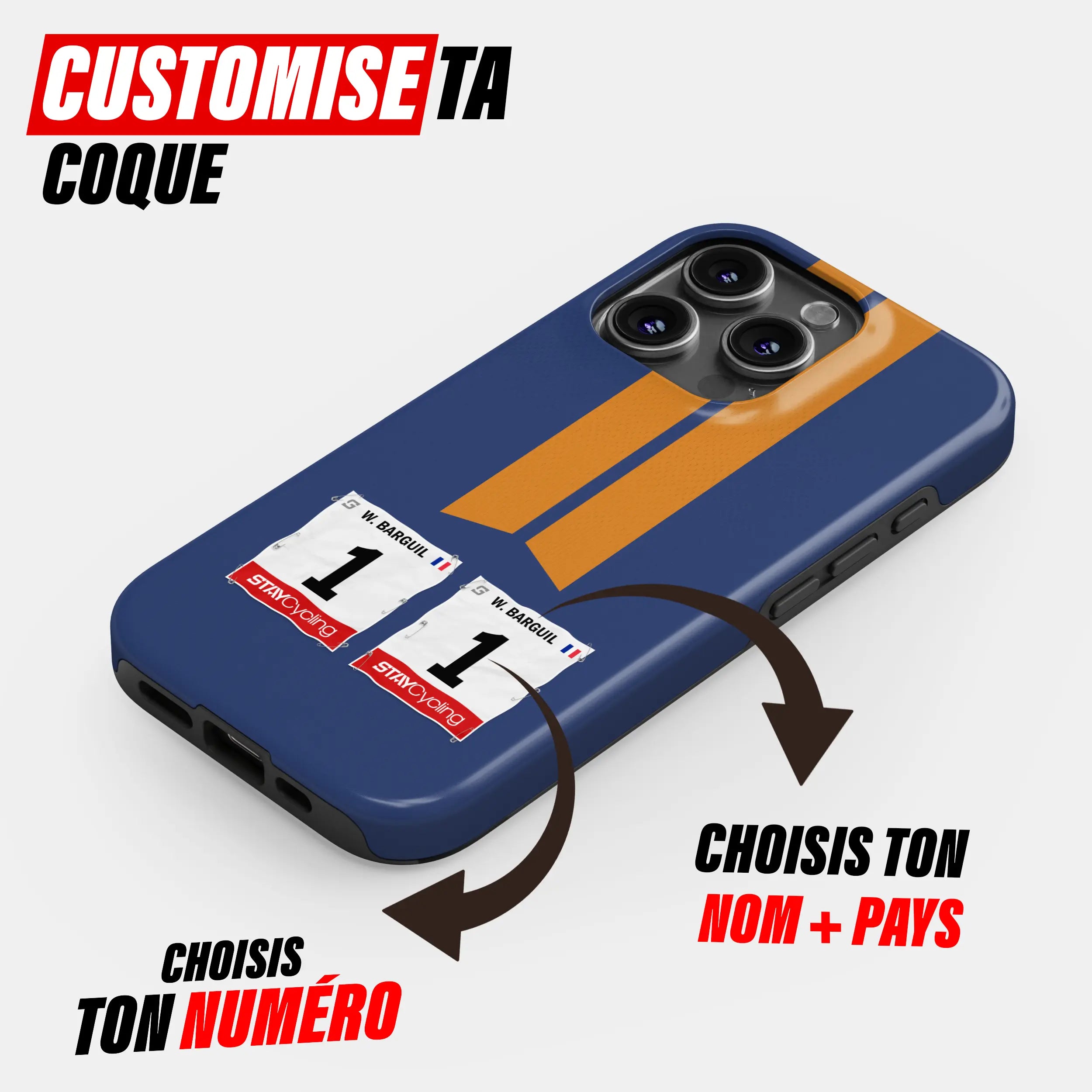 Coque téléphone cyclisme personnalisée aux couleurs Team Picnic PostNL, protection double couche