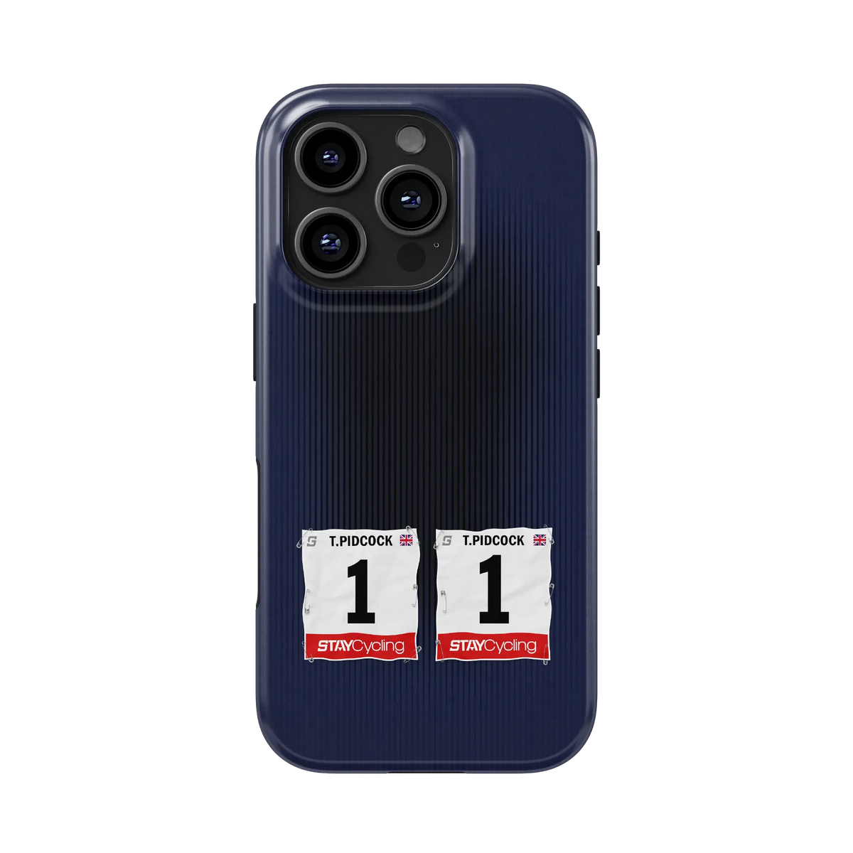 Coque iPhone cyclisme Pinarello personnalisée avec dossard, nom et numéro