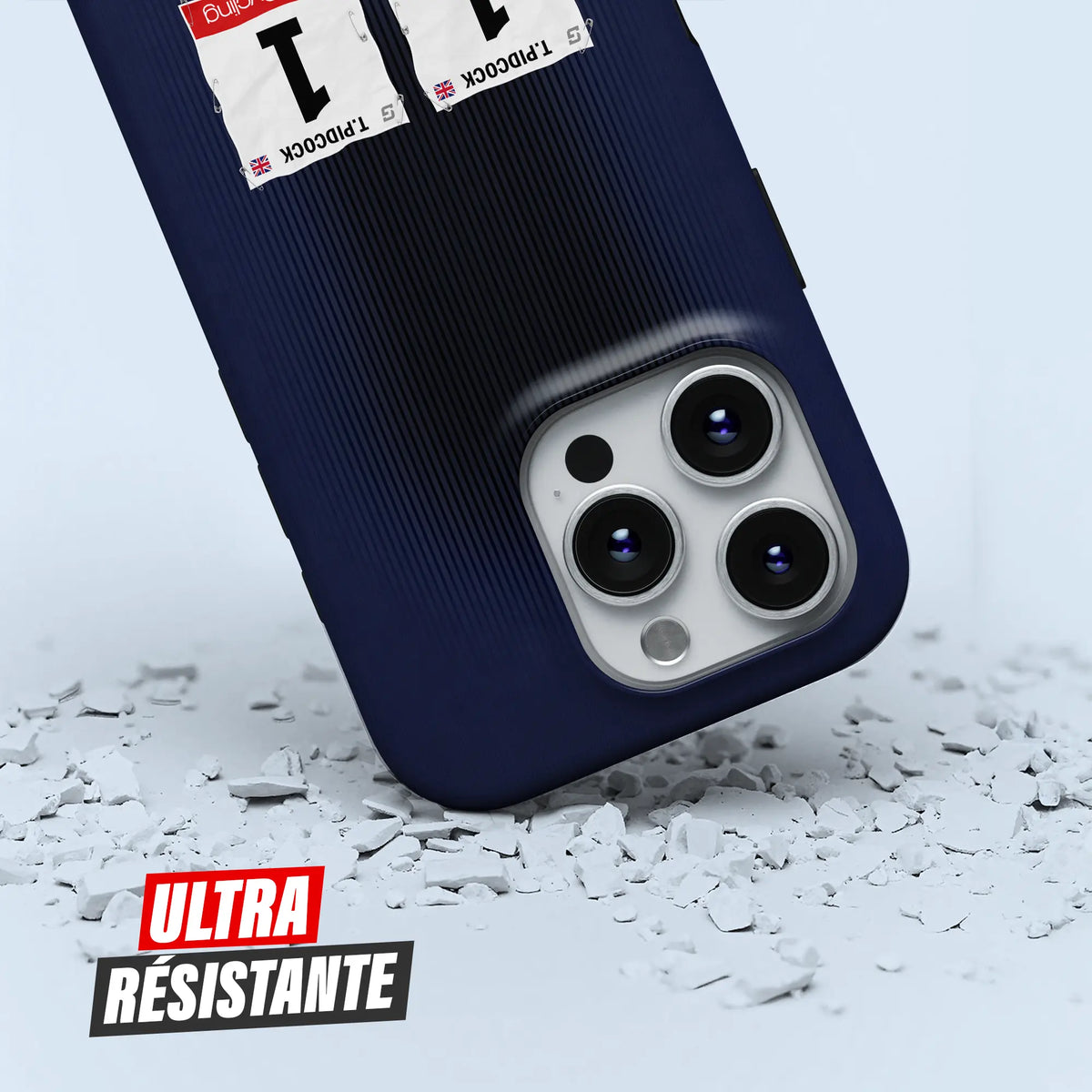 Coque iPhone cadeau cycliste Pinarello avec nom, numéro et drapeau
