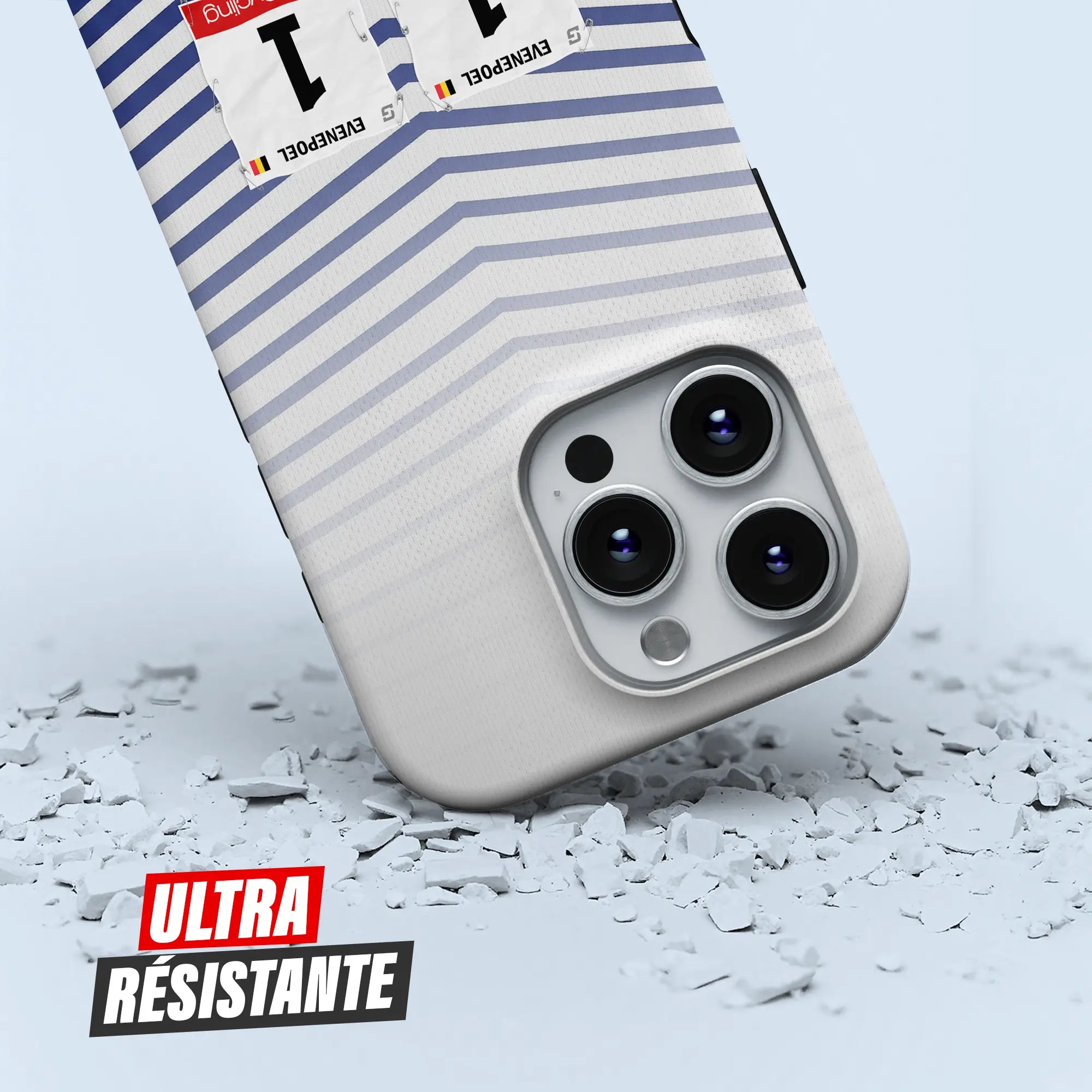 Coque iPhone cadeau cycliste Red Bull Bora Hansgrohe avec nom, numéro et drapeau
