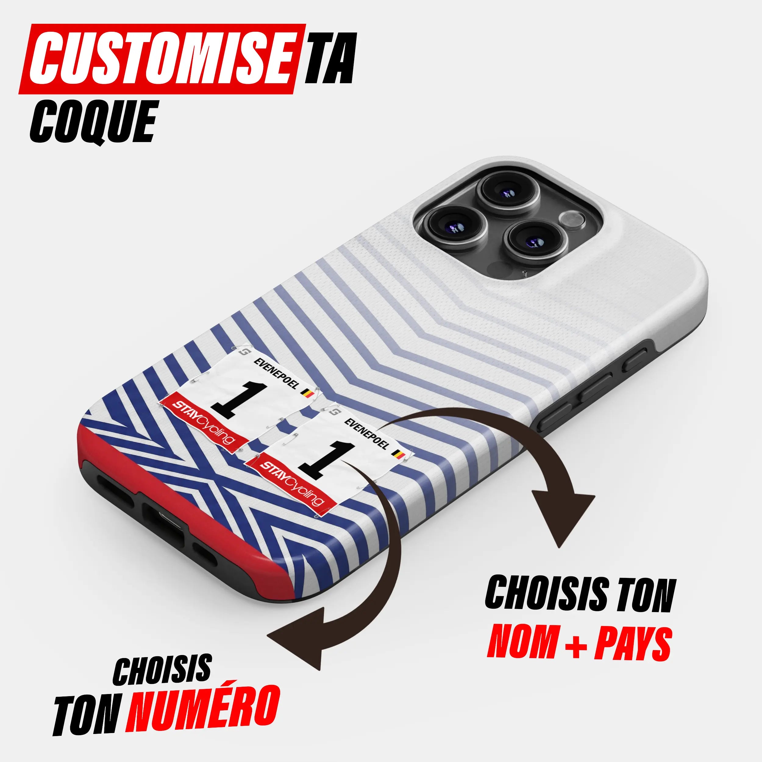 Coque téléphone cyclisme personnalisée aux couleurs Red Bull Bora Hansgrohe, protection double couche