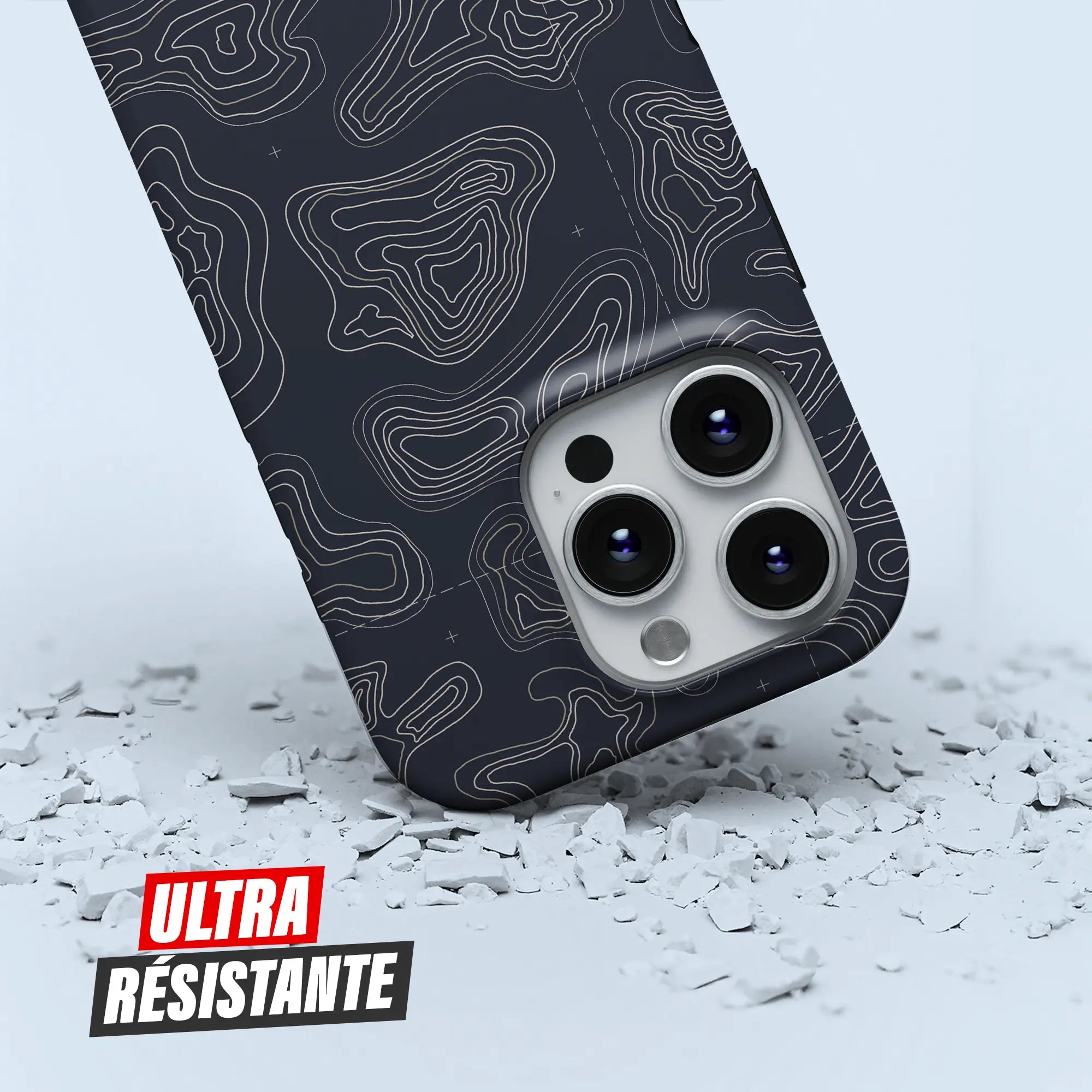 Coque iPhone cyclisme Road Map, protection double couche