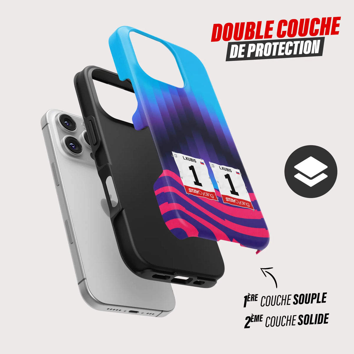 Coque iPhone Unibet Rose Rockets personnalisable, gros plan sur le dossard