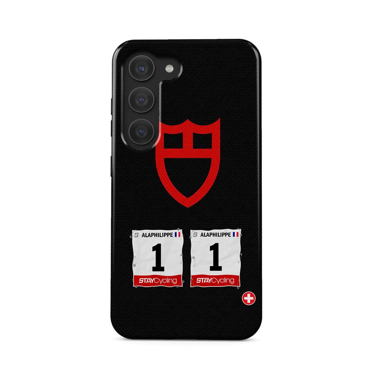 Coque de téléphone Tudor Pro Cycling, détail de l'impression 3D haute définition