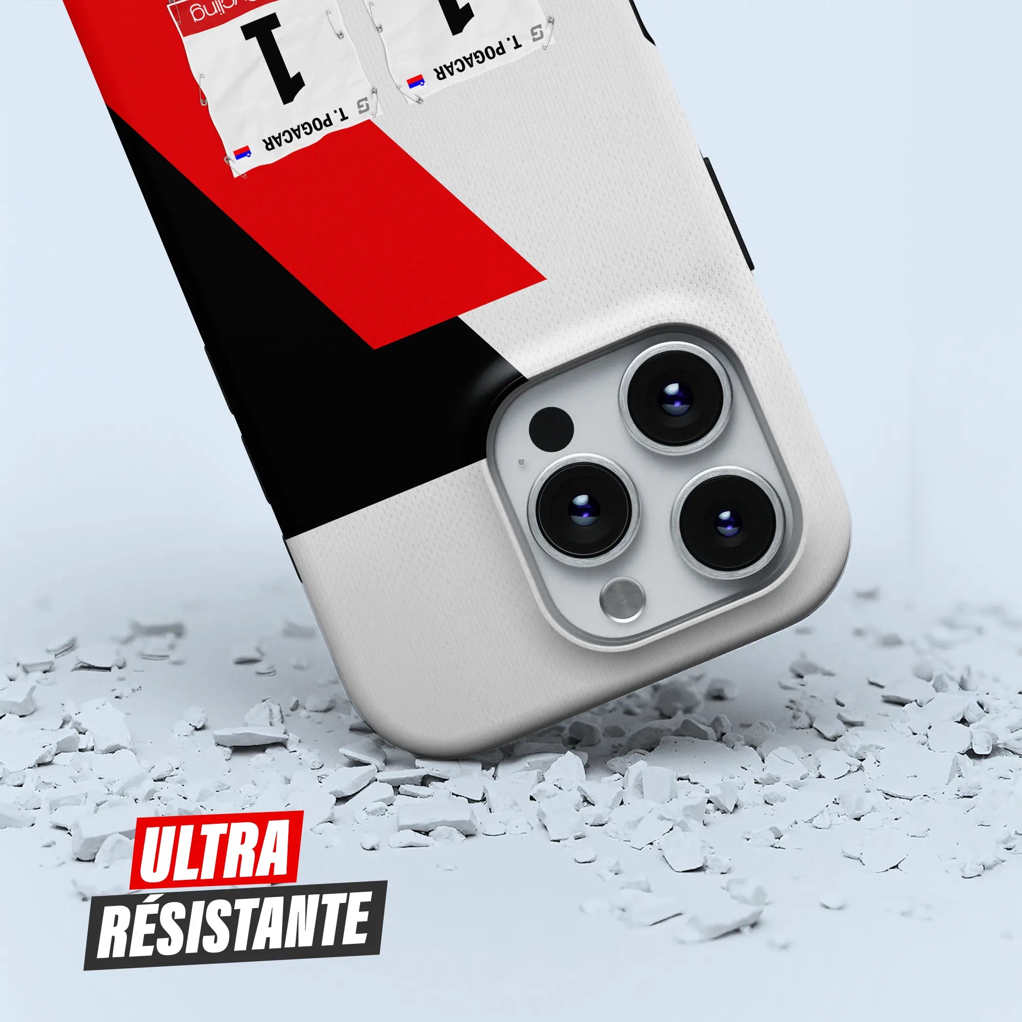 Coque iPhone cadeau cycliste UAE Team Emirates XRG avec nom, numéro et drapeau