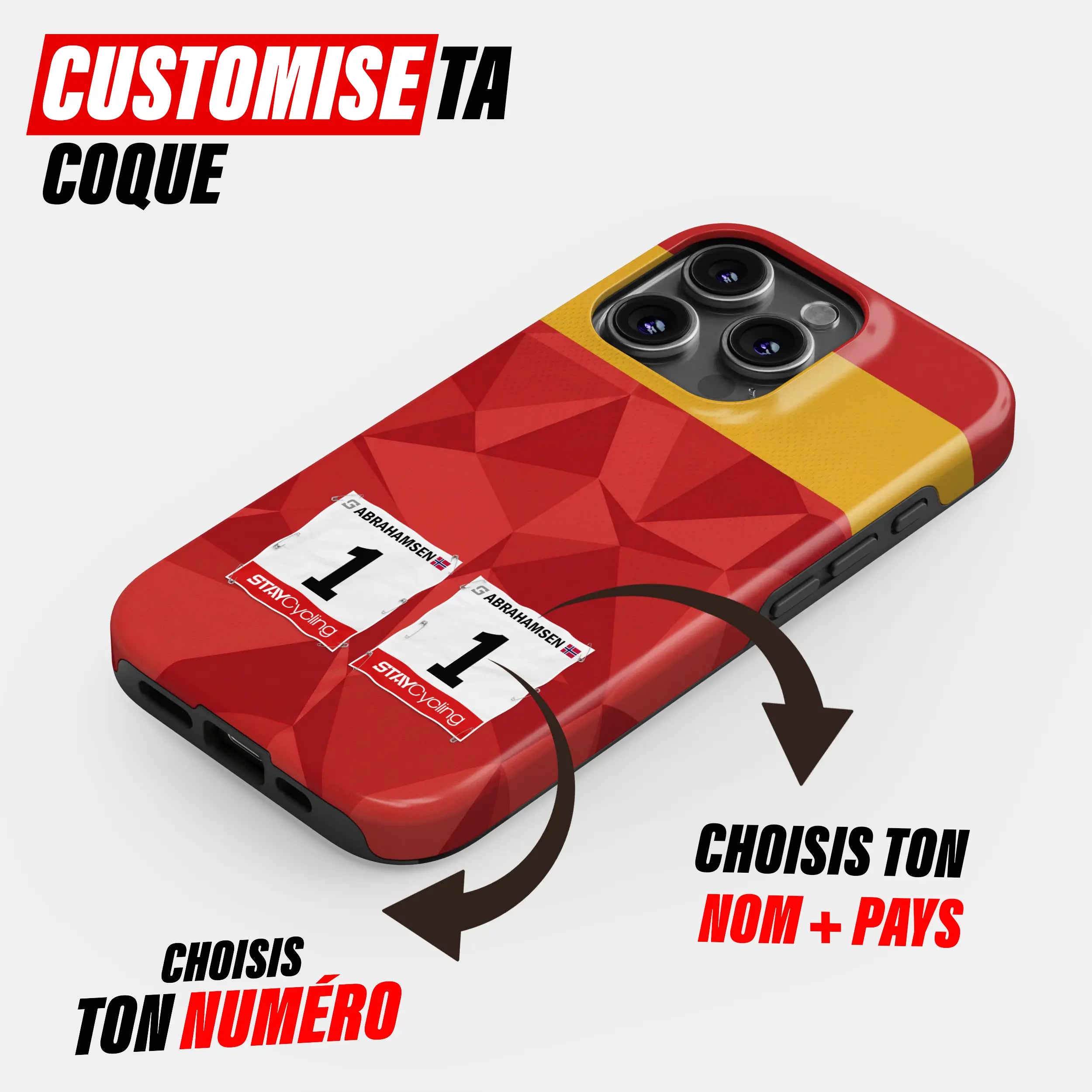 Coque téléphone cyclisme personnalisée aux couleurs Uno-X Mobility, protection double couche