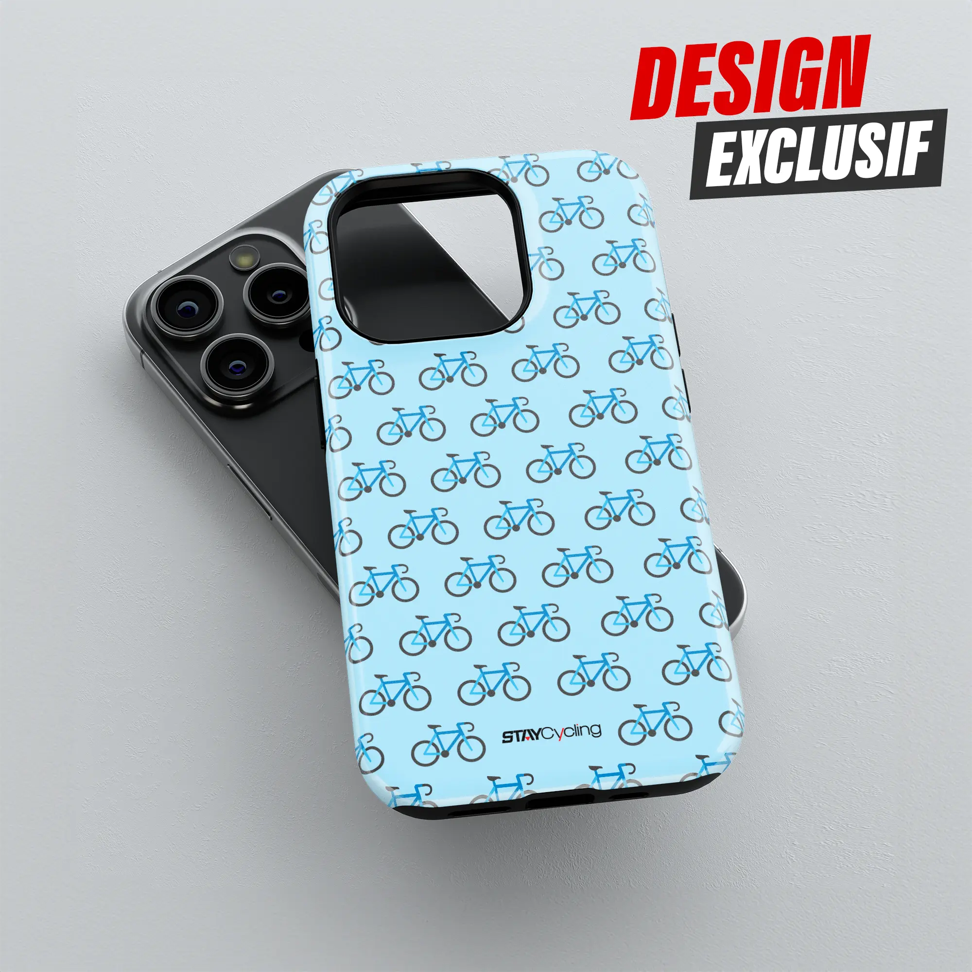Coque iPhone Blue Bike, détail de l'impression 3D