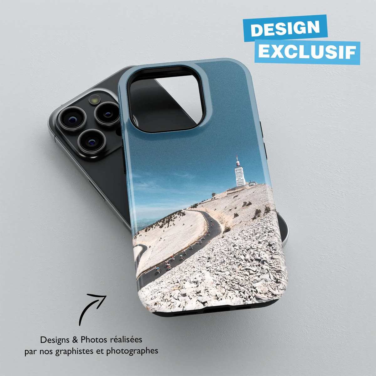 Coque iPhone Mont Ventoux, détail de l'impression 3D haute définition